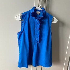 J Crew Sleeveless Blue Blouse